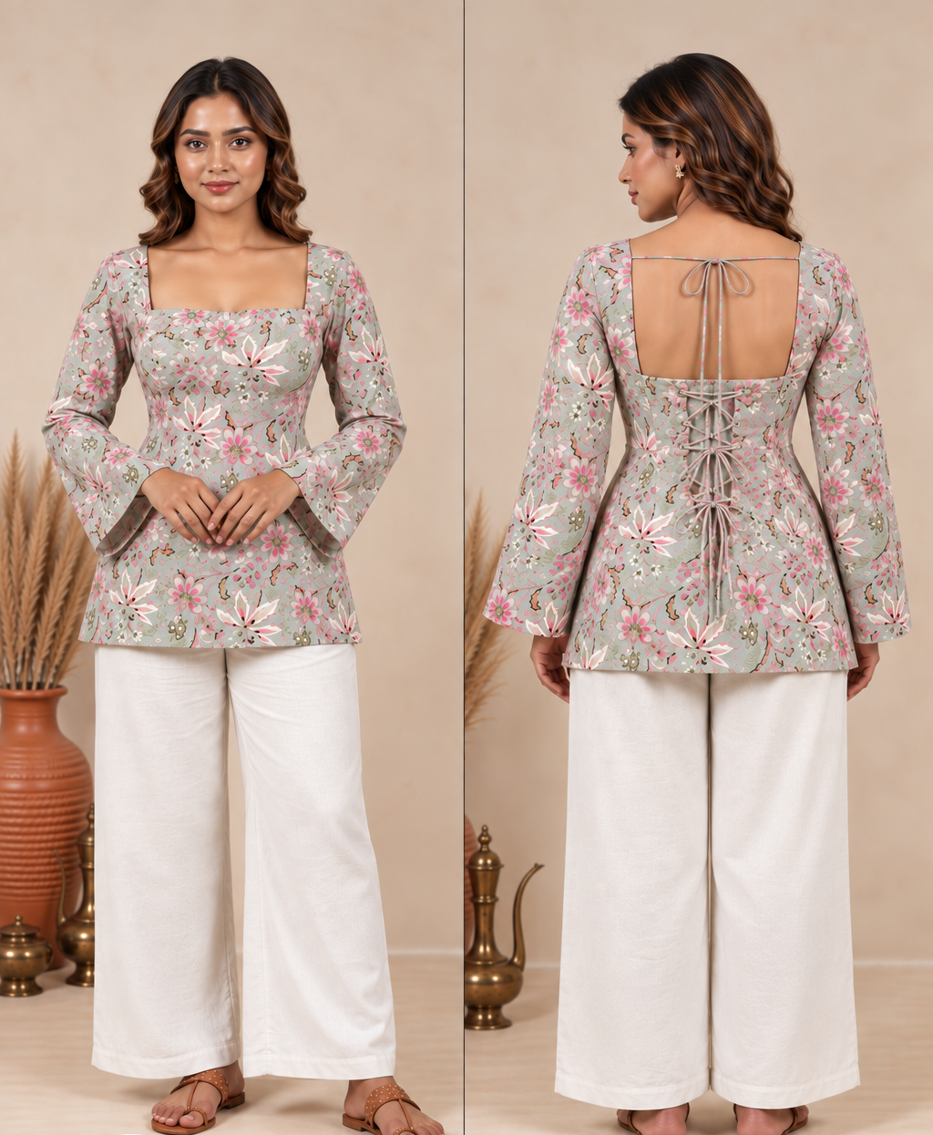 Mint Floral Blouse